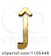 3d Gold Small Letter J With Circumflex Clipart Royalty Free CGI Illustration