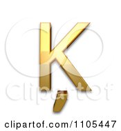 Poster, Art Print Of 3d Gold Capital Letter K With Cedilla