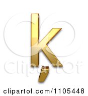 Poster, Art Print Of 3d Gold Small Letter K With Cedilla