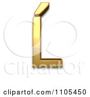 3d Gold Capital Letter L With Acute Clipart Royalty Free CGI Illustration