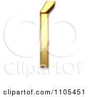 3d Gold Small Letter L With Acute Clipart Royalty Free CGI Illustration