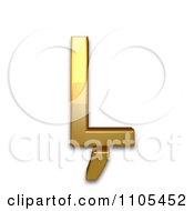 3d Gold Capital Letter L With Cedilla Clipart Royalty Free CGI Illustration