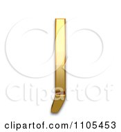 3d Gold Small Letter L With Cedilla Clipart Royalty Free CGI Illustration