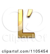 3d Gold Capital Letter L With Caron Clipart Royalty Free CGI Illustration