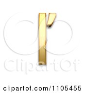 3d Gold Small Letter L With Caron Clipart Royalty Free CGI Illustration