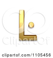 Poster, Art Print Of 3d Gold Capital Letter L With Middle Dot