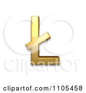 3d Gold Capital Letter L With Stroke Clipart Royalty Free CGI Illustration