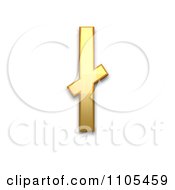 Poster, Art Print Of 3d Gold Small Letter L With Stroke