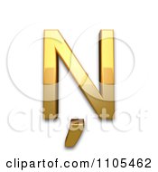 Poster, Art Print Of 3d Gold Capital Letter N With Cedilla