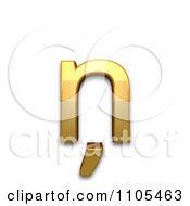 3d Gold Small Letter N With Cedilla Clipart Royalty Free CGI Illustration