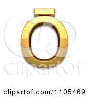 3d Gold Capital Letter O With Macron Clipart Royalty Free CGI Illustration