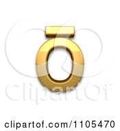 3d Gold Small Letter O With Macron Clipart Royalty Free CGI Illustration