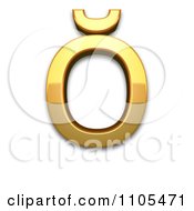 3d Gold Capital Letter O With Breve Clipart Royalty Free CGI Illustration