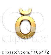 3d Gold Small Letter O With Breve Clipart Royalty Free CGI Illustration
