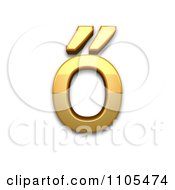 3d Gold Small Letter O With Double Acute Clipart Royalty Free CGI Illustration