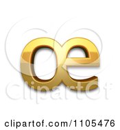3d Gold Small Ligature Oe Clipart Royalty Free CGI Illustration