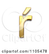 3d Gold Small Letter R With Acute Clipart Royalty Free CGI Illustration