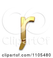 3d Gold Small Letter R With Cedilla Clipart Royalty Free CGI Illustration