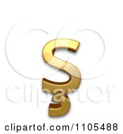 Poster, Art Print Of 3d Gold Small Letter S With Cedilla