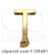 3d Gold Capital Letter T With Cedilla Clipart Royalty Free CGI Illustration
