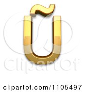 3d Gold Capital Letter U With Tilde Clipart Royalty Free CGI Illustration
