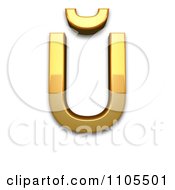3d Gold Capital Letter U With Breve Clipart Royalty Free CGI Illustration