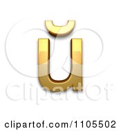 Poster, Art Print Of 3d Gold Small Letter U With Breve