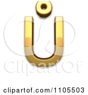 Poster, Art Print Of 3d Gold Capital Letter U With Ring Above
