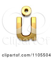 3d Gold Small Letter U With Ring Above Clipart Royalty Free CGI Illustration