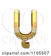 3d Gold Capital Letter U With Ogonek Clipart Royalty Free CGI Illustration