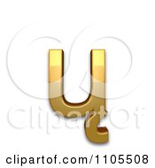 3d Gold Small Letter U With Ogonek Clipart Royalty Free CGI Illustration