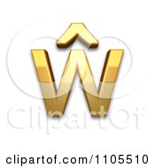 3d Gold Small Letter W With Circumflex Clipart Royalty Free CGI Illustration