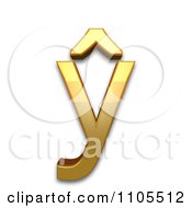 3d Gold Small Letter Y With Circumflex Clipart Royalty Free CGI Illustration