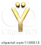 3d Gold Capital Letter Y With Diaeresis Clipart Royalty Free CGI Illustration