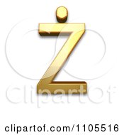 Poster, Art Print Of 3d Gold Capital Letter Z With Dot Above