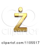 Poster, Art Print Of 3d Gold Small Letter Z With Dot Above