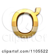 3d Gold Capital Letter O With Horn Clipart Royalty Free CGI Illustration