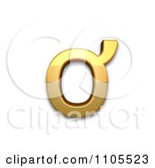 Poster, Art Print Of 3d Gold Small Letter O With Horn