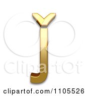 3d Gold Small Letter J With Caron Clipart Royalty Free CGI Illustration