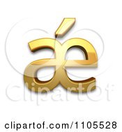 3d Gold Small Letter Ae With Acute Clipart Royalty Free CGI Illustration
