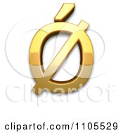 Poster, Art Print Of 3d Gold Capital Letter O With Stroke And Acute