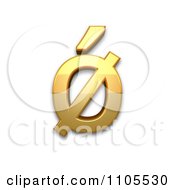 3d Gold Small Letter O With Stroke And Acute Clipart Royalty Free CGI Illustration