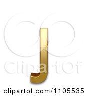 3d Gold Small Letter Dotless J Clipart Royalty Free CGI Illustration