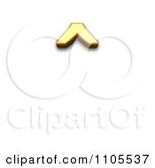 3d Gold Modifier Letter Circumflex Accent Clipart Royalty Free CGI Illustration
