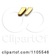 3d Gold Double Acute Accent Clipart Royalty Free CGI Illustration