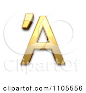 Poster, Art Print Of 3d Gold Greek Capital Letter Alpha With Tonos