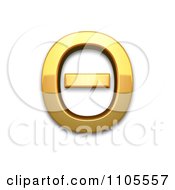 3d Gold Greek Capital Letter Theta Clipart Royalty Free CGI Illustration