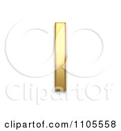 3d Gold Greek Capital Letter Iota Clipart Royalty Free CGI Illustration