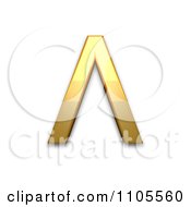 3d Gold Greek Capital Letter Lamda Clipart Royalty Free CGI Illustration