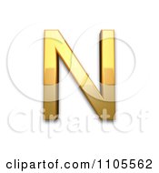 3d Gold Greek Capital Letter Nu Clipart Royalty Free CGI Illustration